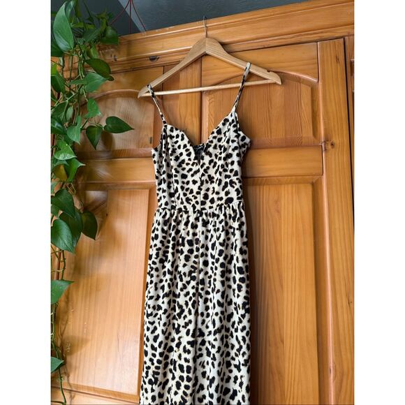 Express Leopard Print Wide-Leg Jumpsuit XS - Picture 5 of 13